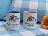 Keramiktasse blau/pink mit Zenias Tiere Logo