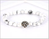 Männer Armband - Howlith Armband 8mm mit Löwe