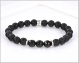 Männer Armband - Achat und Obsidian Armband 8mm