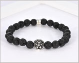 Edelstein Männer Armband - Lava und Löwe - 8mm