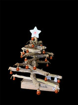 Sapin de Noël écolo en bois flotté,  Hauteur 44 cm