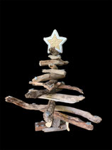 Sapin de Noël écolo en bois flotté,  Hauteur 48 cm