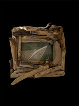 Cadre photo en bois flotté, position paysage pour photo 10x15 cm