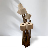 Distributeur papier toilette, zéro déchet, en bois flotté, pour 6 rouleaux