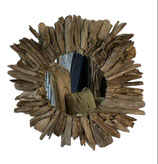 Miroir rond en bois flotté