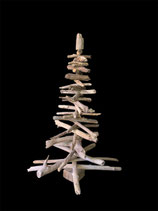 Sapin de Noël écolo, en bois flotté, hauteur 115 cm