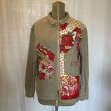 Veste UTA greige custom fleurs