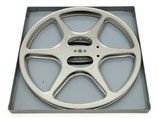 Pathé 9.5mm Filmspule, Metall, 26.5cm, mit Archivbox, gebraucht. (Lager-Nr. 41)