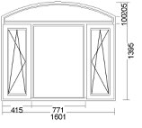 Ventana Fijo al centro alas oscilobatientes laterales V-57