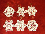 Set of Six (6) Lace Snowflakes