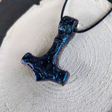 Orgonit Anhänger (A35) "Mjölnir" Thors Hammer blau | Edelstein Heilstein Schmuck