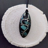 Orgonit Anhänger mit Strasssteinen und Aquamarin (A10) | Edelstein Heilstein Schmuck