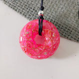 Orgonit Anhänger Torus Rodin in pink (B41a)| Edelstein Heilstein Schmuck