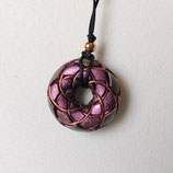 Orgonit Anhänger Torus Rodin violett/gold (B45)| Edelstein Heilstein Schmuck