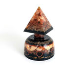 Orgonit Sockelpyramide - 18,5 cm, orange (A23) | Edelstein Heilstein Deko