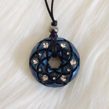 Orgonit Anhänger Torus Rodin "Heaven-Star" blau mit Zirkonia (A46a)| Edelstein Heilstein Schmuck
