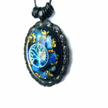 Orgonit Amulett (A24) blau, Baum des Lebens Anhänger | Edelstein Heilstein Schmuck