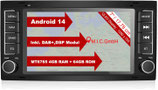 AVT7-L3 Android 14 Autoradio mit Navigation: MediaTek MT6769V, 4GB+64GB, 7 Zoll IPS Display, SIM, Apple CarPlay & Android Auto, DAB+, CANBUS, GPS – Ersatz für VW T5 Multivan ab 2010