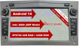 M.I.C. AO7-L3 Android 14 Autoradio mit navi: MT6769 4G+64G;7"Qled Display;SIM,Carplay,Android Auto,DAB+,BT 5,WiFi,GPS: Ersatz für Opel Antara Astra h Combo Corsa D Meriva Signum Vectra Vivaro Zafira B