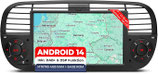 AFI7-L2 Android 14 Autoradio mit Navigation: MediaTek MT6765V, 4GB+64GB, 7 Zoll QLED Display, SIM, Wireless Apple CarPlay & Android Auto, DAB+, CANBUS, GPS – Ersatz für FIAT 500 2010-2015