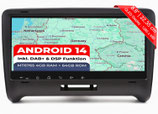 AA8-L2 Android 14 Autoradio mit Navigation: MediaTek MT6765V, 4GB+64GB, 8.8 Zoll QLED Display, SIM, Apple CarPlay & Android Auto, DAB+, CANBUS, GPS – Ersatz für Audi TT 2006-2014