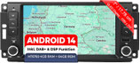 AJ7-L3 Android 14 Autoradio mit Navigation: MediaTek MT6769V, 4GB+64GB, 7 Zoll QLED Display, SIM, Apple CarPlay & Android Auto, DAB+, CANBUS, GPS – Ersatz für Jeep Compass Dodge Chrysler Lancia