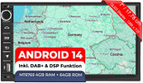 AU7-L3 Android 14 Autoradio mit navi: MediaTek MT6769V 4G+64G;7" QLED Display;4G SIM,Carplay,Android Auto,DAB+,Bluetooth 5,WiFi,GPS: Ersatz für VW Toyota KIA Nissan Hyundai FIAT