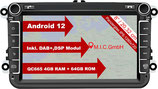 AV8V7 Android 12 Autoradio mit navi Qualcomm Snapdragon 665 4 GB + 64 GB Ersatz für VW Golf t5 touran Passat RNS RCD Skoda SEAT: SIM DAB Plus Bluetooth 5.0 WiFi 2din 8" IPS Panzerglas Bildschirm USB …