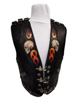 Vest black Skull&Flames Grösse L