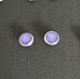 Ohrringe aus Epoxidharz - Mini-Stecker (Farbe Silber)