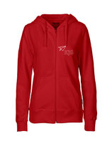Ladies Zip Hoodie Papierflieger (white/red)