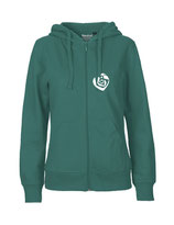 Ladies Zip Hoodie Herzseelenbohrer (white/teal)