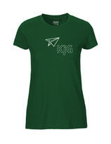 Damen T-Shirt Papierflieger (white/bottlegreen)