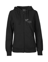 Ladies Zip Hoodie Papierflieger (white/black)