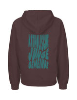 Mens Hoodie Bubbleschrift (brown/aqua green)