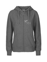 Ladies Zip Hoodie Papierflieger (white/dark heather)