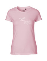 Damen T-Shirt Papierflieger (white/light pink)