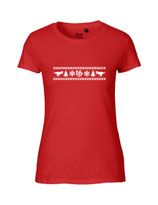 Ladies T-Shirt Ugly Christmas (white/red)