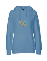 Ladies Hoodie Konfettiseelenbohrer (dusty indigo)