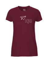 Damen T-Shirt Papierflieger (white/bordeaux)