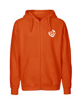 Mens Zip Hoodie Herzseelenbohrer (white/orange)