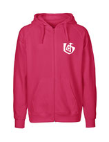 Mens Zip Hoodie Seelenbohrer (white/pink)