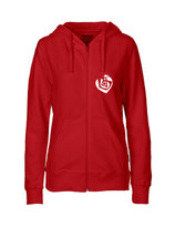 Ladies Zip Hoodie Herzseelenbohrer (white/red)