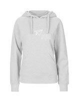 Ladies Hoodie Papierflieger (white/ash grey)