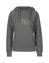 Ladies Hoodie Konfettiseelenbohrer (dark heather)