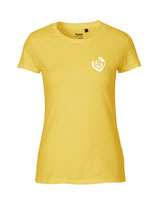 Damen T-Shirt Herzseelenbohrer (white/yellow)