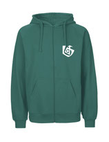 Mens Zip Hoodie Seelenbohrer (white/teal)