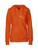 Ladies Zip Hoodie Papierflieger (white/orange)