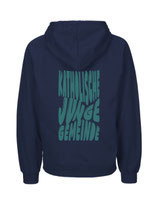 Mens Hoodie Bubbleschrift (navy/aqua green)
