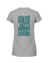 Damen T-Shirt Bubbleschrift (grey/aqua green)